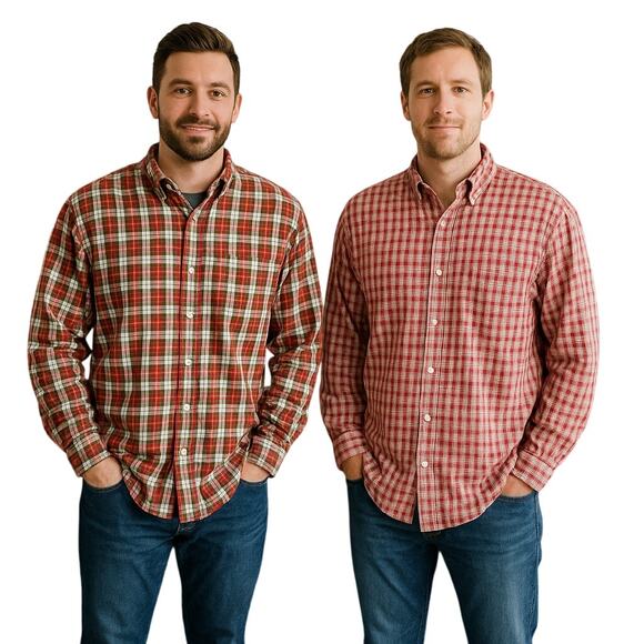 Vintage Abercrombie & Fitch Plaid Button-Down Shirt Bundle 2 Men’s L Classic Fit - Picture 1 of 12